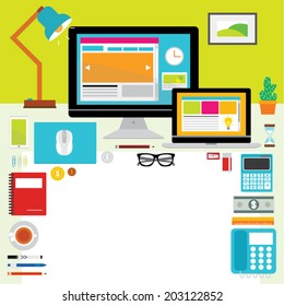 Creative Vector Design Elements for Business Office Workplace