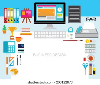 Creative Vector Design Elements for Business Office Workplace