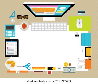 Creative Vector Design Elements for Business Office Workplace