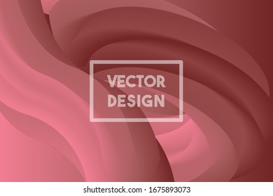 Creative vector design illustration template with  3d flow shapes. Gradient background with brick red colors