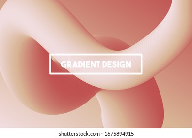 Creative vector design illustration template with  3d flow shapes. Gradient background with soft colors