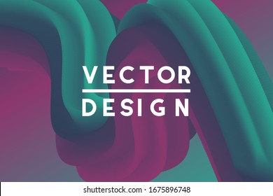 Design-Illustrationsvorlage für kreative Vektorillustration mit 3D-Fließformen. Farbverlauf-Hintergrund mit blauen, violetten, rosafarbenen Farben