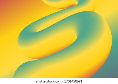 Creative vector design illustration template with  3d flow shapes. Gradient background with pastel colors