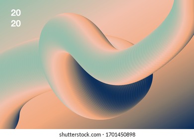 Creative vector design illustration template with  3d flow shapes. Gradient background with pastel colors