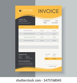Creative vector design invoice template