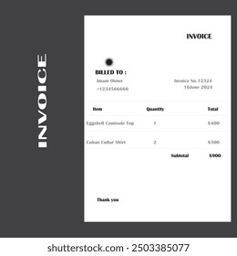 Creative vector design invoice template