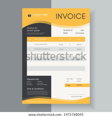 Creative vector design invoice template