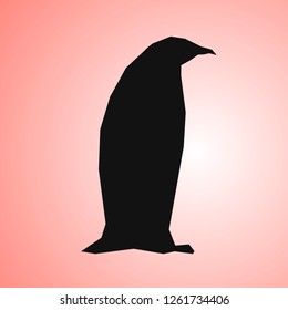 Creative vector design of a penguin silhouette on Living Coral color.