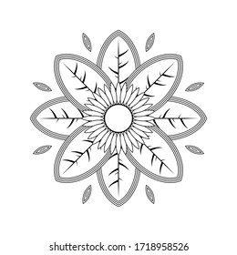 Creative vector design, Simple mandala flower for decorative or background.