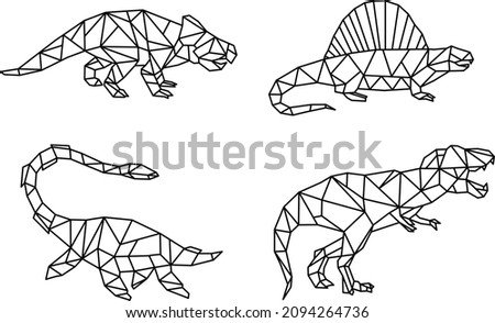 
Creative vector dinosaur geometric sketching design pattern