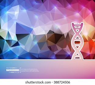 Creative vector DNA. Art illustration template background. For presentation, layout, brochure, logo, page, print, banner, poster, cover, booklet, business infographic, wallpaper, sign, flyer.