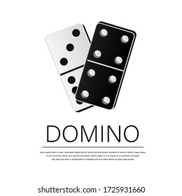 Creative vector domino full set isolated on white background. Dominoes bones art design. Abstract concept for game graphic element . Abstract concept . Vector illusration EPS 10