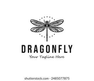 creative vector dragonfly logo. white background