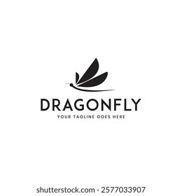 creative vector dragonfly logo. white background. dragonfly in line art logo design vector style. Set of Beautiful logo icon dragonfly,Stylized image of Dragonfly logo template,Dragonfly tattoo.