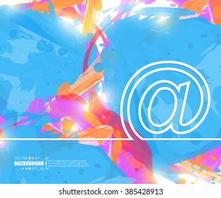 Creative vector e-mail. Art illustration template background. For presentation, layout, brochure, logo, page, print, banner, poster, cover, booklet, business infographic, wallpaper, sign, flyer.