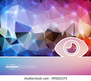 Creative vector eye. Art illustration template background. For presentation, layout, brochure, logo, page, print, banner, poster, cover, booklet, business infographic, wallpaper, sign, flyer.