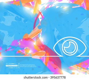 Creative vector eye. Art illustration template background. For presentation, layout, brochure, logo, page, print, banner, poster, cover, booklet, business infographic, wallpaper, sign, flyer.