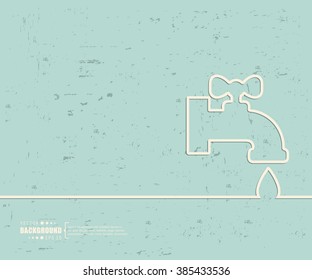 Creative vector faucet. Art illustration template background. For presentation, layout, brochure, logo, page, print, banner, poster, cover, booklet, business infographic, wallpaper, sign, flyer.