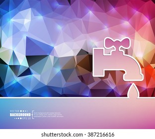 Creative vector faucet. Art illustration template background. For presentation, layout, brochure, logo, page, print, banner, poster, cover, booklet, business infographic, wallpaper, sign, flyer.