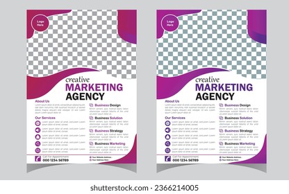 Creative vector flayer design template for company. Illustration minimal individual layout with gray stripes AIEPS and JPEG category. Simple and clean design.