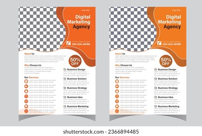 Creative vector flayer design template for company. Illustration minimal individual layout with gray stripes AIEPS and JPEG category. Simple and clean design.