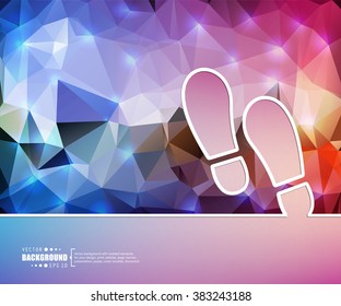 Creative vector footprint. Art illustration template background. For presentation, layout, brochure, logo, page, print, banner, poster, cover, booklet, business infographic, wallpaper, sign, flyer.