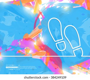 Creative vector footprint. Art illustration template background. For presentation, layout, brochure, logo, page, print, banner, poster, cover, booklet, business infographic, wallpaper, sign, flyer.