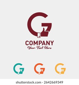 Creative Vector G Letter Logo Design Template.  