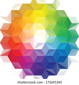 creative vector geometric patterns, background, triangle  color wheel