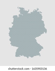 Creative vector Germany country map creative dots isolated on background. Flat state template for travel, trip, pattern, backdrop, celebration poster. National beautiful points modern sign concept