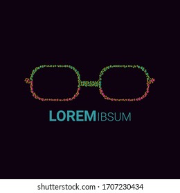 Creative vector glasses logo. Art illustration template background. 
