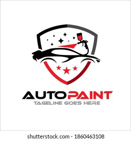 Creative vector graphic of Auto body color Painting logo design template