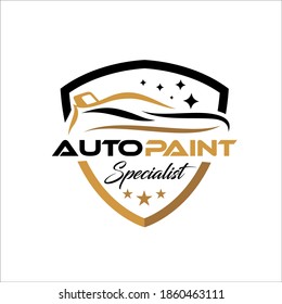 Creative Vector Graphic Of Auto Body Color Painting Logo Design Template