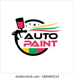 Creative Vector Graphic Of Auto Body Color Painting Logo Design Template