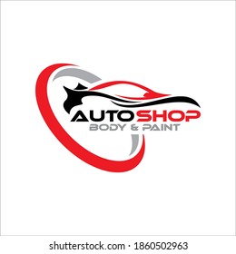 Creative Vector Graphic Of Auto Body Color Painting Logo Design Template