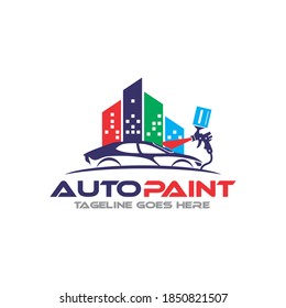 Creative vector graphic of Auto Car Painting logo design template
