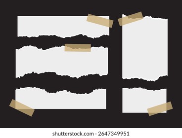 Creative vector graphic of paper cut designs with tape, ideal for craft projects, invitations, and backgrounds. Realistic and easy to customize.