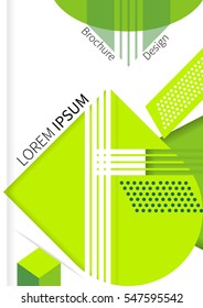 Creative vector green, blue and white business brochure. Geometric pattern. Cover design template. A4. EPS 10.
