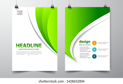 creative vector green and white business brochure. Cover design template. modern abstract background green. EPS 10

