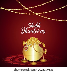 Creative vector happy dhanteras celebration card