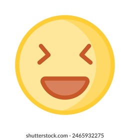 Creative vector of happy face emoji in modern style