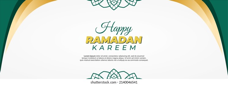 Creative vector of Happy Ramadan Kareem horizontal banner, Vector Illustration