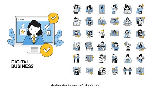 Illistração Vetor Criativa de design, desenvolvimento, marketing, fluxo de trabalho, ideia criativa, arte de negócios 