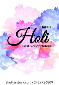 Creative Vector Illustartion of Happy Holi with Splash Style for Poster, Flyer and Banner