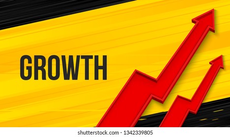 Creative vector illustration 3d arrow financial growth, graphic grow banner background. Art design business presentation layout template. Abstract concept chart sales element