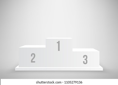 Creative vector illustration of 3d business winners podium in different view isolated on background. Art design pedestal with first, second, third place for award ceremony. Abstract concept graphic
