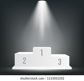 Creative vector illustration of 3d business winners podium in different view isolated on background. Art design pedestal with first, second, third place for award ceremony. Abstract concept graphic