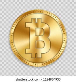 Creative vector illustration of 3d golden bitcoin coin isolated on background. Art design digital currency, cryptocurrency. Stock market electronic money. Blockchain, ico, fintech net banking element