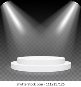 Creative vector illustration of 3d round stage podium set isolated on transparent background. Art design pedestal, platform. stage, scene. Abstract concept graphic collection element