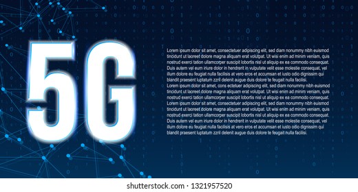 Creative vector illustration of 5G signal transmission technology, new wireless internet wifi connection background. Art design communication network. Abstract concept mobile banner graphic element